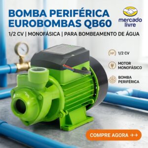 Bomba Periférica Água Eurobombas Qb60 1/2cv Monofasica